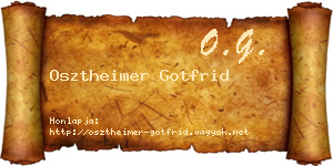 Osztheimer Gotfrid névjegykártya